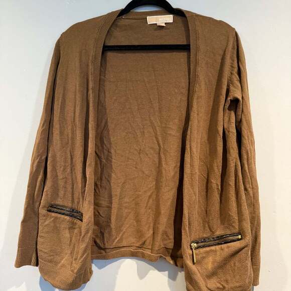 Michael Kors Brown Front Pockets Cardigan - Picture 1 of 3
